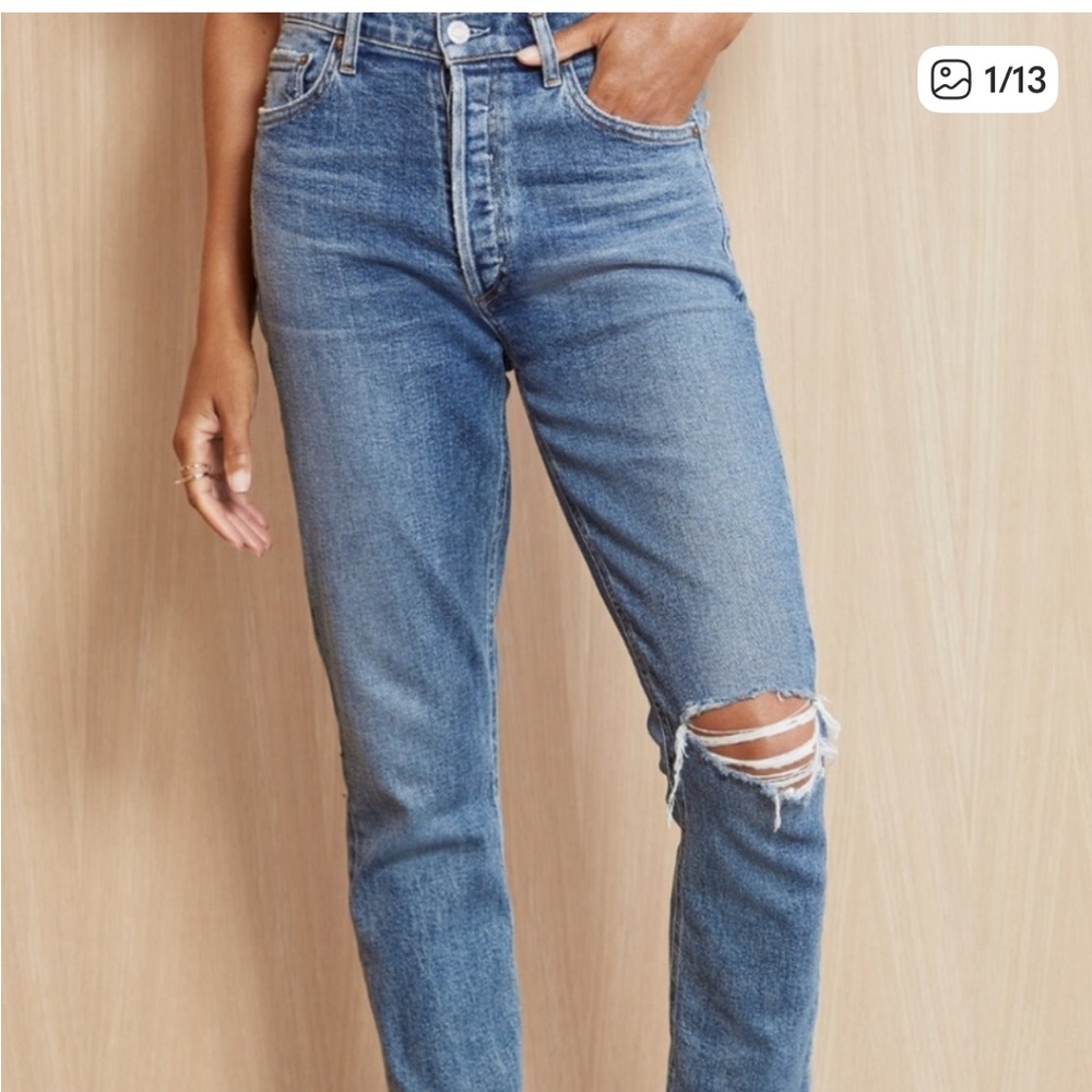 Agolde Nico Blue High Rise Jeans